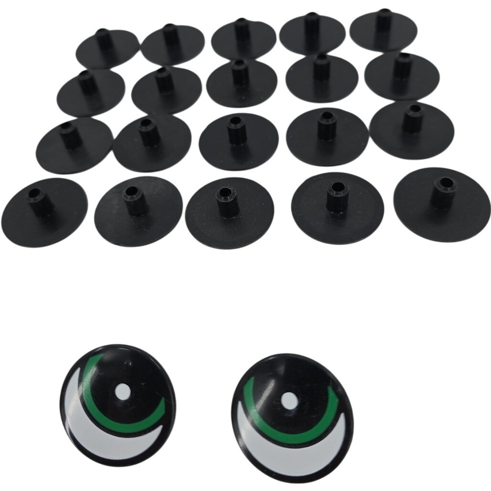 Plastic Eyes For Ceramics or Stuffed Animals Round Frog Eyes Lot of 22